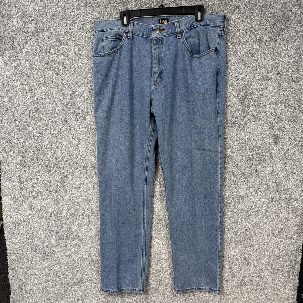 Lee Jeans Mens 38x31 Blue Denim Regular Fit Straight Leg Eclectic Grandpacore